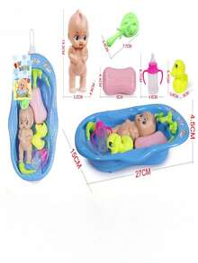 Bathing Duck Doll Set, Includes Bathtub Toy, Children Bathroom Beach Swimming Pool Water Play Accessories (Assorted Color) - Pink - View 7