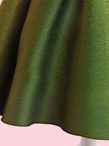 EHOMKIDS Girls' Ruffled Hem Sleeveless Princess Party Dress, Shiny Fabric, Toddler & Big Young Girl Color Block Knee-Length Dress - Green - View 5