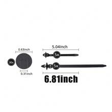 900Pcs Car Body Trim Clips Plastic Push Pin Rivet Screw Panel Fasteners Interior - Negro - Ver 6