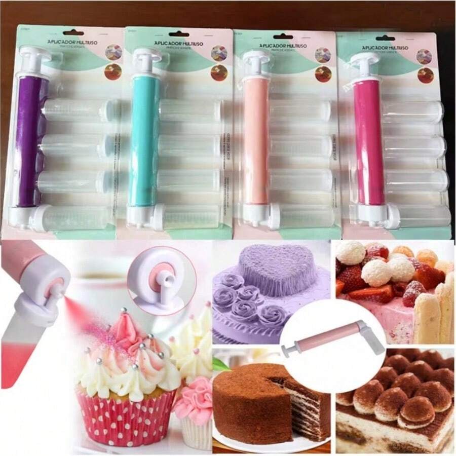 1 pieza Nuevo aerógrafo manual para tartas, rociador de colorante para mousses, molde de herramientas de cocina, lata de rociado para tartas, utensilios de repostería