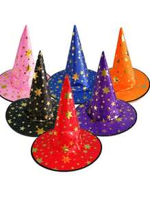 1pc Halloween Kid's Wizard Hat, Costume Party Accessory Witch Hat - Multicolor - View 2