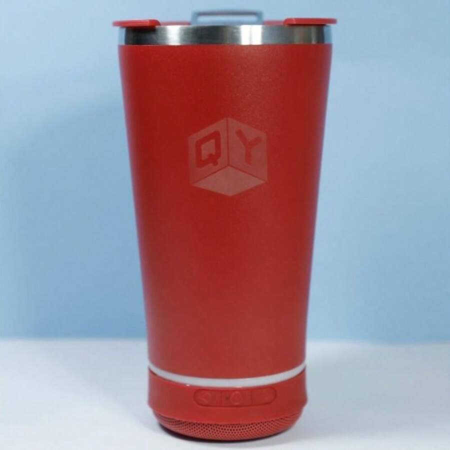 Stainless Steel Thermal Cup With Opening Lid And LED Bluetooth Speaker 420ML - 紅色 - 查看 1