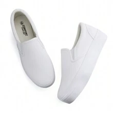 Women Slip-On Platform Loafers Casual Fashion Sneakers Comfortable Wlaking Shoes - 白色 - 查看 4