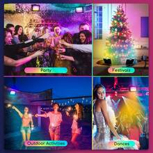 Aigostar Foco LED para exteriores de 50W,Foco LED de color RGB con control remoto, 6 modos estroboscópicos, modo DIY, temporizador, regulables, IP65 a prueba de agua para jardín, fiesta, etc.