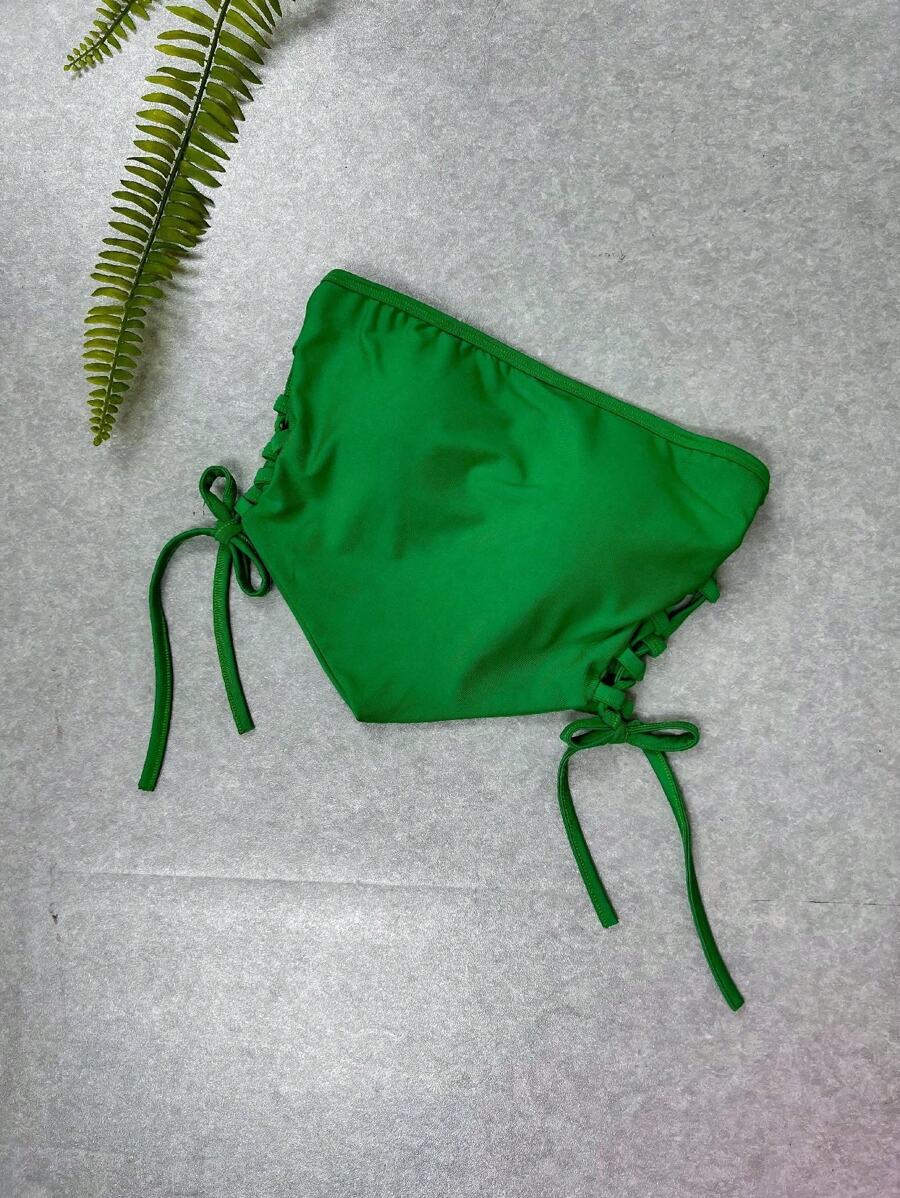 Cropped Corselette With Side Tie - Verde - Ver 1