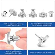 6 piezas Kit de reparación de botones de jeans sin costura de 17 mm, botones de metal removibles sin clavos para reemplazo de botones de jeans