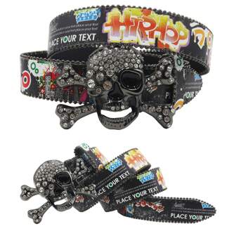 Big Skull Punk Black Rhinestone Belt Designer Belt Rhinestone Soldier Belt Western Cowboy Y2K Fashion Belt Hip Hop Graffiti Summer, School Casual, Business, Boyfriend Husband Father Dad Men Gift, Daily Wear, Fashion, Teen, Outdoor, Vacation, Athletic, Travel, Street, Boho, Vintage Fall, Autumn, Halloween Autumn-Winter Accessories,Suitable For Teens, Youth,Men,Casual, Outdoor, Athletic, Vacation, Graduation Gifts, Birthday, Daily Wear