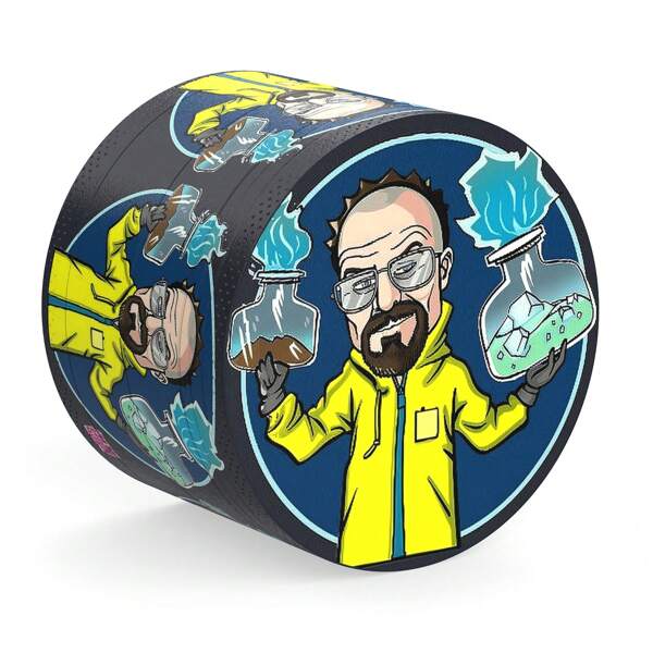 Macinino per erbe in lega di zinco a 4 strati con diametro di 50mm e motivo a cartone animato