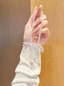 1pc Transparent Glass Crystal Decorated With Small Butterfly Design Phone Lanyard, Simple Yet Stylish, Suitable For Women. - Clear - View 1