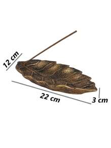 Suporte para Incenso em Forma de Folha Dourada - Ornamento Exquisito de Aromaterapia com Design Horizontal Economizador de Espaço para Uso Doméstico Interno - Compacto e Belo