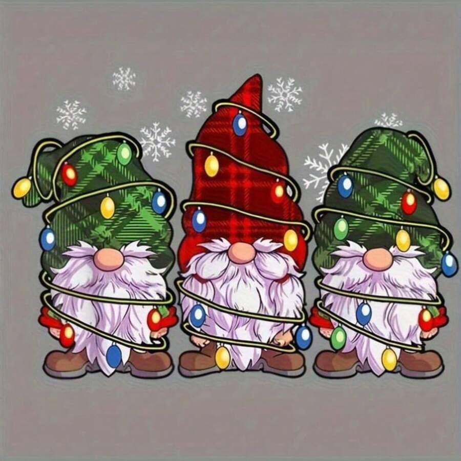 圣诞小矮人热转印贴纸 - 用于 T 恤、连帽衫和帽衫的 DIY PVC 贴纸 - 彩色 - 查看 1