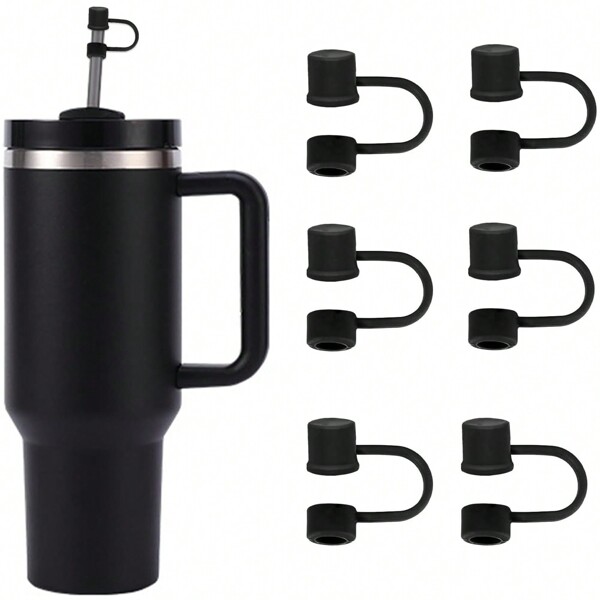 3/6 pièces Capuchons en silicone pour pailles compatibles avec tumblers de 30-40 oz, avec poignée et pailles de 10 mm, couvre-pailles réutilisables anti-poussière pour accessoires de tumblers