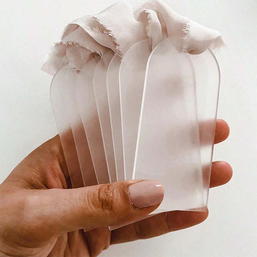 20pcs Clear Acrylic Wedding Place Cards Arch Blank Name Tags DIY