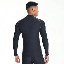 RHINO Mens Thermal Underwear Long Sleeve Base Layer Vest Top (Navy) - Navy Blue - View 4