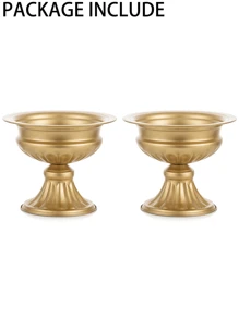Gold Vases For Centerpieces Wedding - 10 Pcs 6.5in Height Metal Urn Planter Elegant Wedding Centerpieces For Tables - Trumpet Vase For Weddings Party Decoration Centerpiece Table Decorations - 兩種顏色 - 查看 9