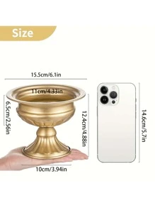 Gold Vases For Centerpieces Wedding - 10 Pcs 6.5in Height Metal Urn Planter Elegant Wedding Centerpieces For Tables - Trumpet Vase For Weddings Party Decoration Centerpiece Table Decorations - 兩種顏色 - 查看 2