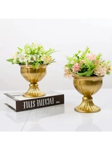 2/10 Pcs Gold Flowers Vases For Centrepieces, Wedding Table Centerpiece Decoration For Reception, Home Flower Stand For Birthday Ceremony Events, Mini Sized Plant Pots Indoor & Outdoor - Hai loại đại lượng - Xem 6