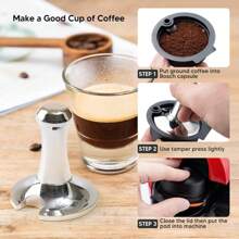 Reusable Coffee Capsules For BOSCH And Tassimo Coffee Capsules, 1set Coffee Pods With Lids With Stainless Steel Hand Tamper, Enjoy Coffee Time For Perfect Gift For Birthday, Commemoration Day, Anniversary, Christmas - Multicolor - View 5