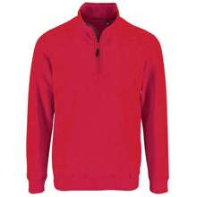 SOLS Mens Stan Contrast Zip Neck Sweatshirt (Red) - Red - View 1