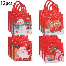 12PCS Christmas Gift Tote Bag-Reusable, Waterproof Non-Woven Gift Bag, Party Gift Bag, Shopping Mall Shopping Bag. - M - Xem 2
