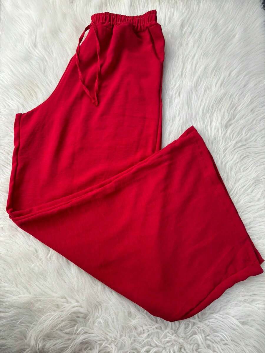Plus Size Women's Social Pantalona Pants Tailoring Noble Size - 紅色 - 查看 1