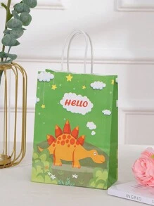 8pcs/Set 21*15*8CM Dinosaur Theme Gift Bags, Roaring Dinosaur Birthday Candy Packaging Bags, Suitable For Jungle Party Decorations - Multicolor - View 18