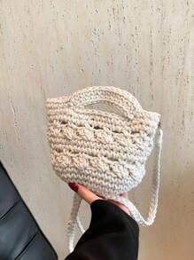 Summer Crochet Beach Bag For Women Small Beach Bag Lightweight Mini Shoulder Bags