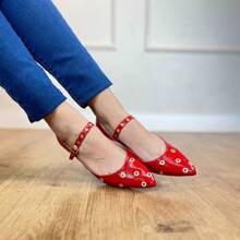 Angela Galvão Women's Eyelet Sneaker - 紅色 - 查看 5