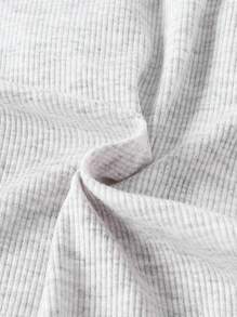 Set de 2 piezas Conjunto de bebé niña de bambú acanalado con cremallera, suave, transpirable, amigable con la piel, alta elasticidad, combinación de unicolor, mono de manga larga y pantalón largo con cremallera bidireccional (con mangas y cubiertas para los pies reversibles)