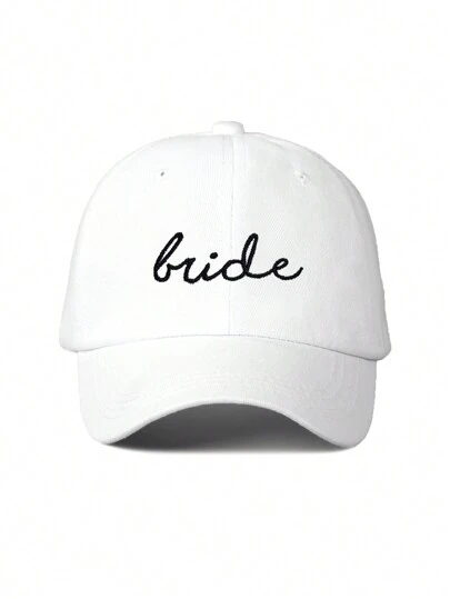 1 pieza Gorra de béisbol bordada "Novia" para mujeres, sombrero de sol ajustable para exteriores, viajes, playa, adecuado para primavera/otoño, estilo unisex Y2K