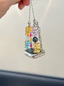 1 Dây đeo hình chú gấu màu kẹo dễ thương - Dây đeo thay thế sáng tạo đính hạt hai hàng của Apple tương thích với Apple Watch Series 9/8/7/6/5, dành cho nữ mùa hè Ultra2 New SE - Đầy màu sắc - Xem 5