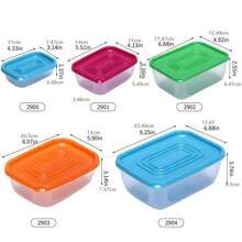 1 套 5 件装塑料彩虹层密封午餐盒，带盖透明食品储存容器，厨房和冰箱收纳盒圣诞礼物