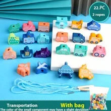 Wooden Beads Threading Building Blocks Toy, DIY Educational Learning Toy For Kids - Letter, Number & Color Cognition, Gift Box - Wooden Beaded Toys - View 18