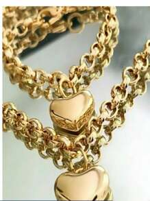 Unisex Women's Set Chain + 01 Bracelet With Heart Pendant - Ngôi sao - Xem 5