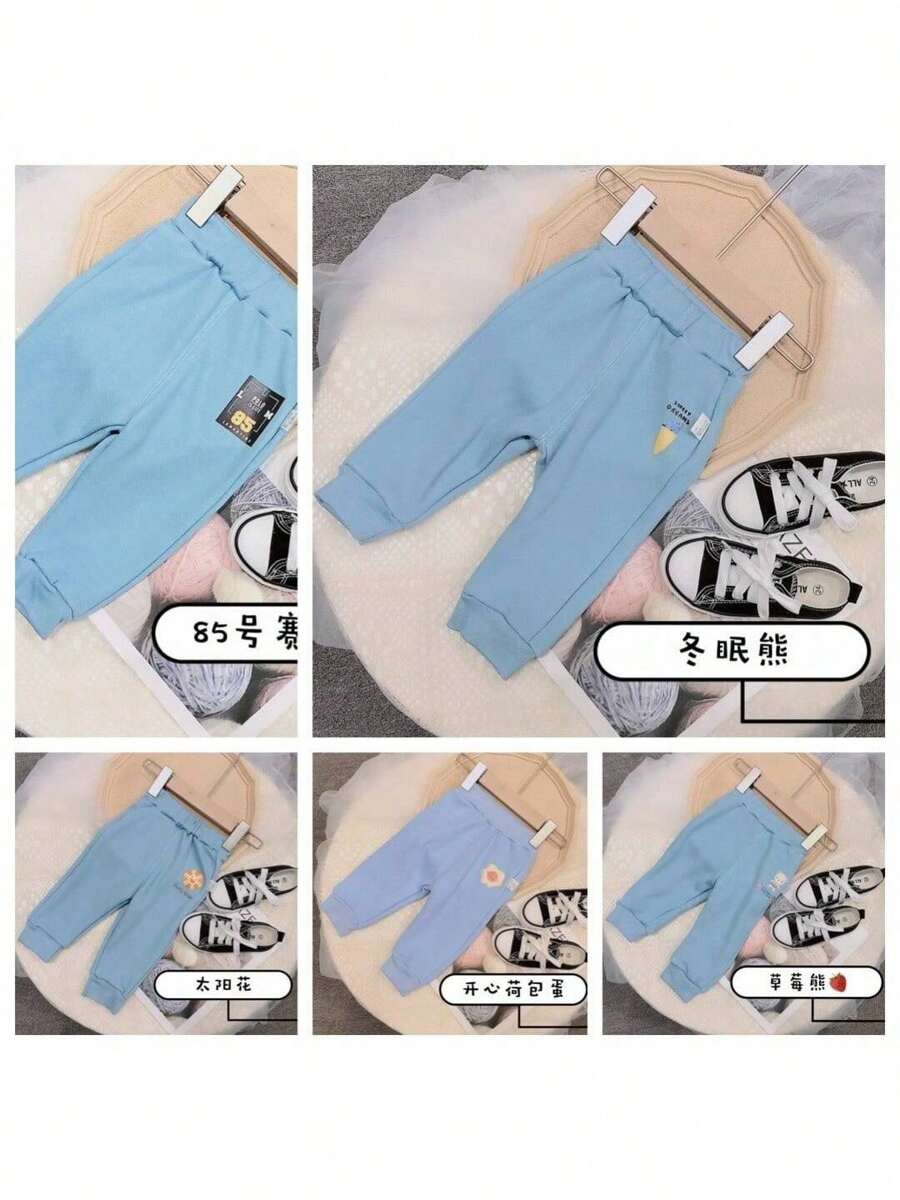 Baby Fleece Pants Spring And Autumn Children's Warm Baby Pants - Màu xanh lam - Xem 1