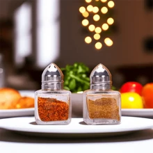2 件式玻璃调味瓶 - 防锈、创意厨房和香料罐，用于盛放盐、胡椒和味精 - 無色 - 查看 6