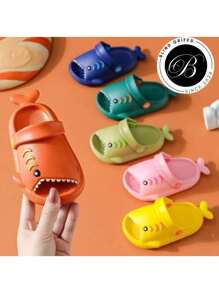Baby Slippers Bebe Tubarão Sandal Girl And Boy Sandal Lightweight Soft Eva Non-Slip Baby Shar Slipper - 橘色 - 查看 3