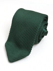 1 件手工针织橄榄绿咖啡领带，适合日常、礼物或商务使用男士领带