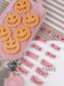 1pc Halloween Cookie Cutter Cake Mold Baking Decorating Stamp 3D Pumpkin Shape Mold Halloween Halloween Decor Halloween Decorations Halloween Home Halloween Party Halloween Party - Pink - View 7