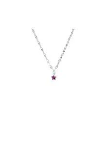 FOREVER QUEEN Collar corto bohemio de estrella de plata de ley 925, collar colgante de estrella vintage personalizado con piedra natal, joyería de cumpleaños y boda para mujeres y niñas