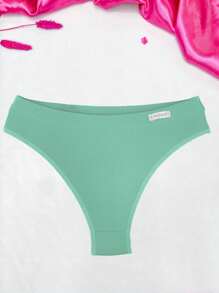 Comfort Thong Panties With Folded Waistband - 青檸色 - 查看 1