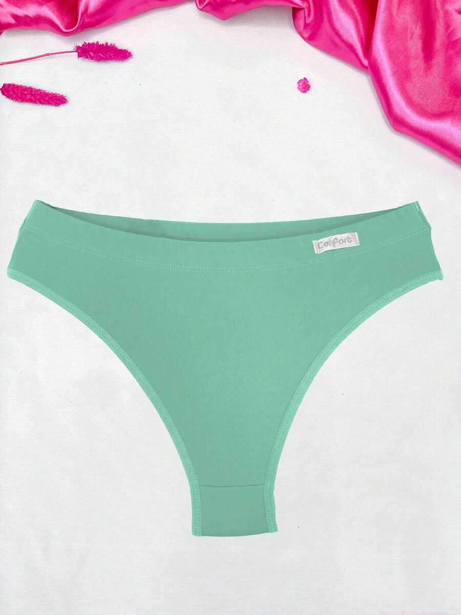 Comfort Thong Panties With Folded Waistband - 青檸色 - 查看 1