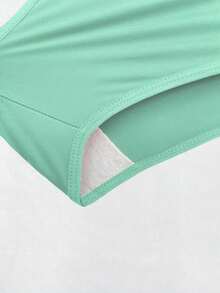 Comfort Thong Panties With Folded Waistband - 青檸色 - 查看 3