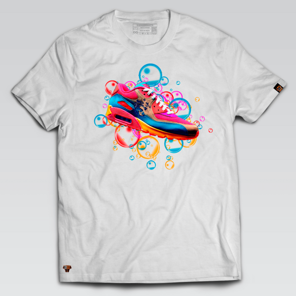 CAMISETA AM90 BUBBLES COLORFUL  100% ALGODÃO