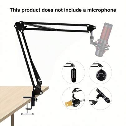 Microphone Arm Holder,Adjustable Microphone Arm Holder,Max Load 2.2LB