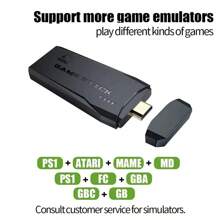 M8 Game Stick Mini TV Handheld Portable Nostalgic Game Console Emulator Wireless Gamepads Video Game Retro Classic Game 4K HD Output Dual Rocker - Black - View 3