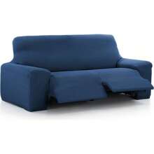 Ecommerc3 Housse de canapé 3 places 2 pieds Gris clair - Housse de canapé élastique et antidérapante - Bleu azur - Voir 1
