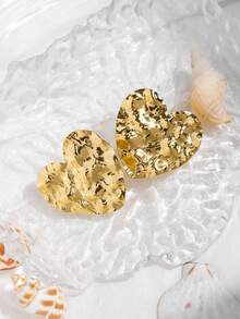 GUERNONO 1 Cặp Phụ kiện trang sức thời trang mùa hè độc đáo / thời trang sang trọng dễ thương, Hoa tai kết cấu mạ vàng bằng thép không gỉ dành cho nữ, Thích hợp đeo hàng ngày, Tốt nghiệp, Kỳ nghỉ, Halloween, Ngày nhà giáo, Quà tặng trở lại trường - Vàng - Xem 4