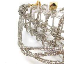 Transparent Silver Acrylic Box Bag Handmade Beaded Rope Decor Mini Square Armpit Handbag Crossbody Purse For Women