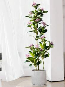 80/120cm Tropical Artificial Ficus Tree Large Fake Banyan Plants Plastic Fiddle Fig Tree Branch Real Touch Magnolia Leaves Faux Palm Plant For Home Garden Decor Without Pot 1pc, Valentine Day, Gift Gifts Birthday Graduation - 彩色 - 查看 7